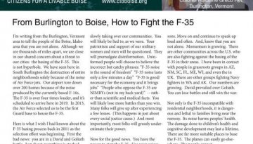 From Burlington to Boise, How to Fight the F-35